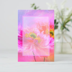 Preisgünstige Hochzeits-Einladung mit rosa Blumenm Einladung