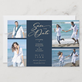 Preisgünstige Navy Trendy Collage Wedding 4 Fotos