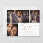 Preisgünstige White Trendy Collage Wedding 3 Fotos (Vorderseite)