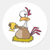 Preishühner-Sticker Runder Aufkleber (Vorderseite)