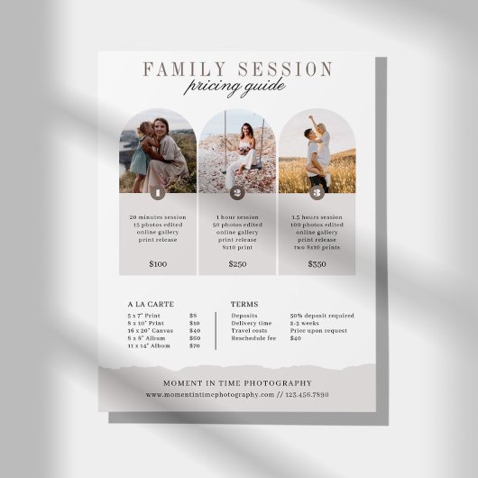 Preisleitfaden für Familienfotografie Flyer