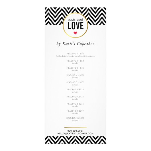 PREISLISTE aus Liebe Zickzack Werbekarte (Vorne)