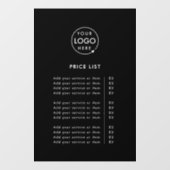 Preisliste | Berufliches Geschäft mit Schwarzen Lo Fensteraufkleber (Blatt)