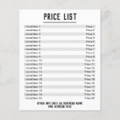 Preisliste. Bis zu 40 Artikel & Preise. zweiseitig Flyer (Vorne)