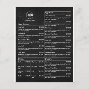 Preisliste   Black Chalkboard Business Menu Modern Flyer