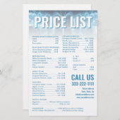 Preisliste der blauen Zähne Smile Zentin Briefpapier (Vorne/Hinten)