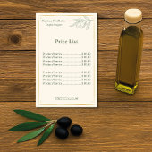 Preisliste der eleganten Olivenhaine Flyer