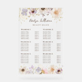 Preisliste der getrockneten Blume Acrylschild (Vorderseite)