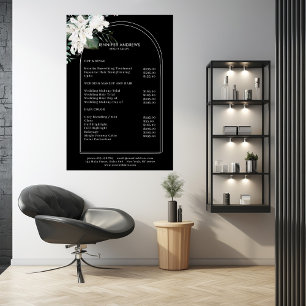 Preisliste der weißen Blume Poster