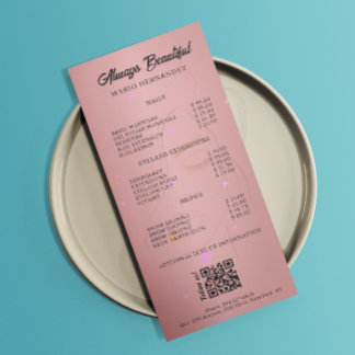 Preisliste des Fachpersonals Rose Gold Qr Code Werbekarte