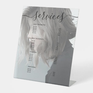 Preisliste des modernen Fotos Einfaches Salon-Serv Sockelschild