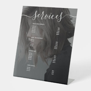 Preisliste des modernen Fotos Einfaches Salon-Serv Sockelschild