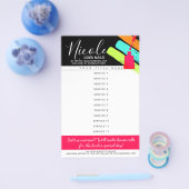 Preisliste des Nail Artist Manicure Pedikürsalons Flyer (Einzeln)