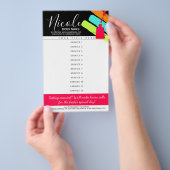 Preisliste des Nail Artist Manicure Pedikürsalons Flyer (Handgriff)