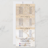 Preisliste des Salons für Gold Glitzer Marble Ombr (Rückseite)