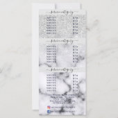 Preisliste des Salons für Silver Glitzer Marble Om (Rückseite)