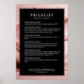 Preisliste des Schönheitssalons Blush Pink Poster (Vorne)