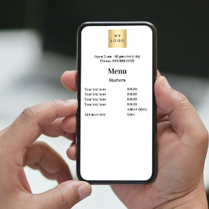 Preisliste Firmenlogo einfache weiße Karte