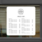 Preisliste | Firmenlogo Modern Minimalistisch Fensteraufkleber