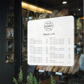 Preisliste | Firmenlogo Modern Minimalistisch Fensteraufkleber