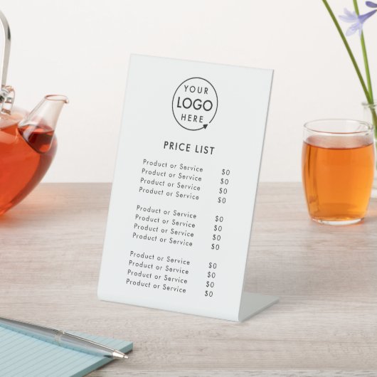 Preisliste | Firmenlogo Modern Minimalistisch Sockelschild (In SItu)