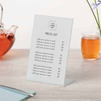 Preisliste | Firmenlogo Modernes Silbergrau Sockelschild