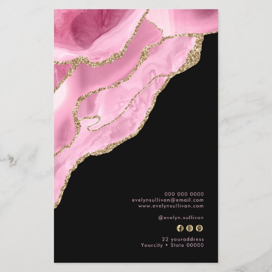 Preisliste Flyer in Rosa (Hinten)