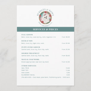 Preisliste Flyer Karte für Malteser Hundesalon