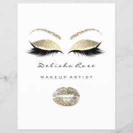 Preisliste Flyer Schwarz-weiß Augen Lippen Lippen 