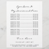 Preisliste Flyer Schwarz-weiß Augen Lippen Lippen (Hinten)