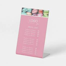 Preisliste | Französisch Macaron Pink Bäckerei Pat Sockelschild