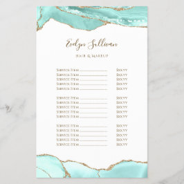 Preisliste für Aquamarine Flyer