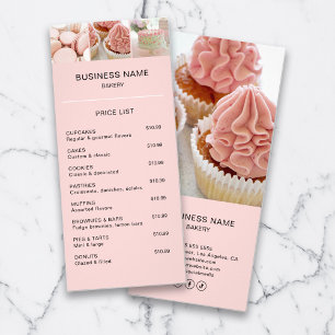 Preisliste für Bäckereien Foto QR Rosa Werbekarte