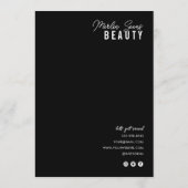 Preisliste für Beauty Salon Treatment Menu Service Menükarte (Rückseite)
