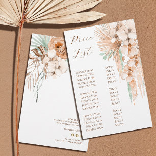Preisliste für Beige und Pfefferminz Flyer