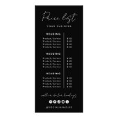 Preisliste für berufliche benutzerdefinierte Produ Werbekarte (Vorne)