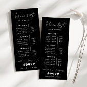 Preisliste für berufliche benutzerdefinierte Produ Werbekarte