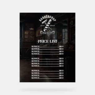 Preisliste für berufliche Friseursalons Acrylschild