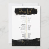 Preisliste für Black & Gold Modern Beauty Salon (Vorderseite)