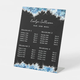 Preisliste für Blaukristalle Sockelschild