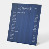 Preisliste für Blue Salon Services Sockelschild (Vorderseite)