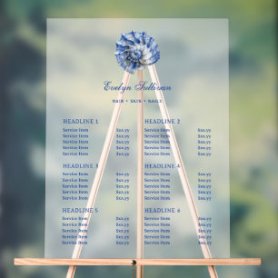 Preisliste für Blue Seashell-Logos Acrylschild