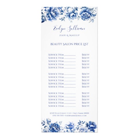 Preisliste für Blumenkrebs Werbekarte (Vorne)