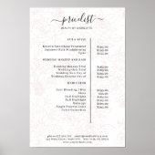 Preisliste für Blumenmuster Poster (Vorne)