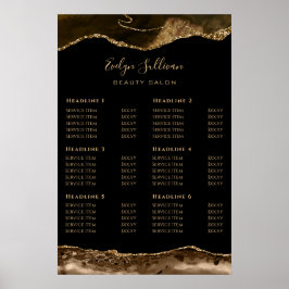 Preisliste für Brown und Gold Agate Poster