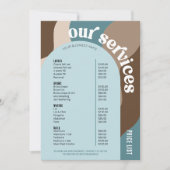 Preisliste für Business Services Trendy Retro Neut (Vorderseite)