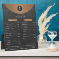 Preisliste für Cafeteria-Logo für Kupfer