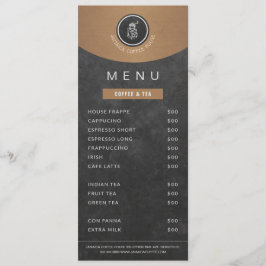Preisliste für Cafeteria-Logo für Kupfer Menükarte
