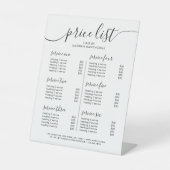 Preisliste für Chic Black Calligraphy Business Ser Sockelschild (Vorderseite)