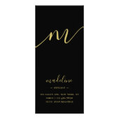 Preisliste für Chic Black Gold Script Werbekarte (Hinten)